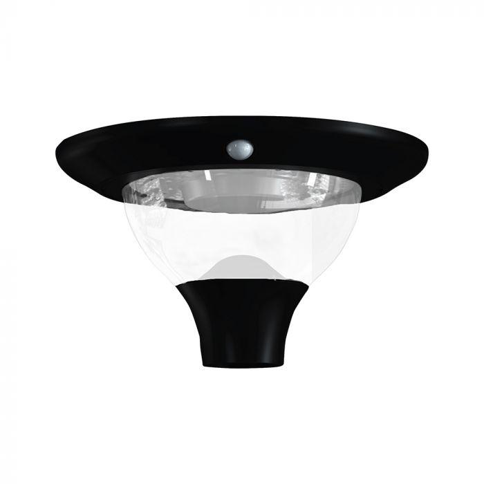 15W LED įkraunamas lauko šviestuvas su saulės baterija ir judesio davikliu, juodas, 3000/4000/6000K, IP65