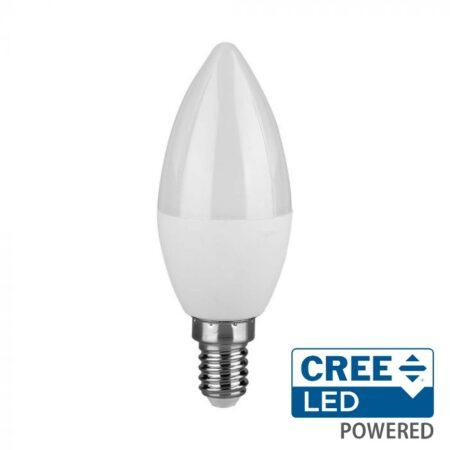 4,5W LED lemputė, E14, žvakės formos, 4000K, 180°, CREE LED chip