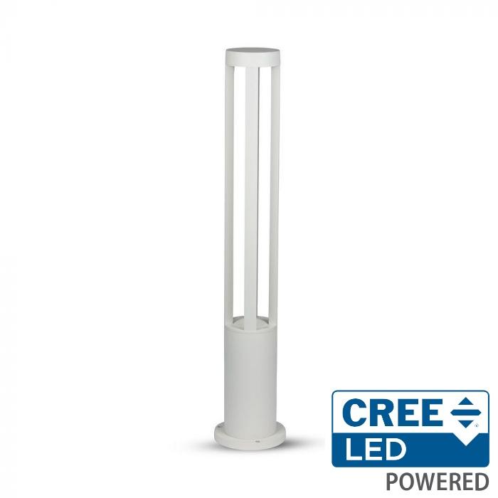 10W LED lauko šviestuvas, baltas, IP65, aukštis 80cm, 6400K