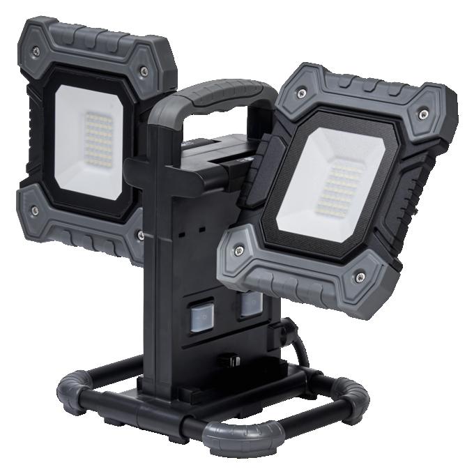 60W LED prožektorius su stovu WORKLIGHT VALUE, juodos/pilkos sp., 6500K, IP65