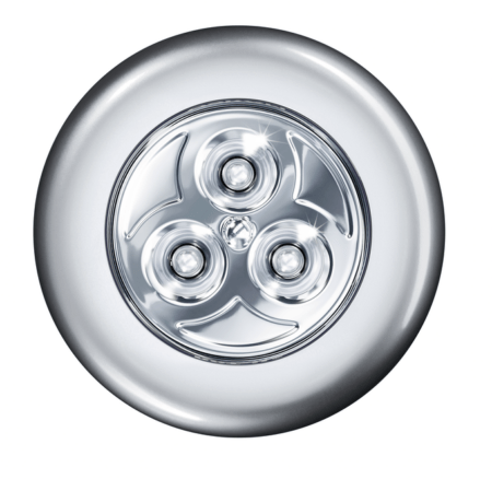 0,23W LED paviršinis šviestuvas DOT-IT, sidabro sp., 7000K, su baterija
