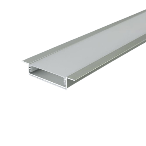 LED įleidžiamas profilis su dangteliu, sidabro sp., 2000x55x10mm