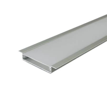 LED įleidžiamas profilis su dangteliu, sidabro sp., 2000x65x10mm