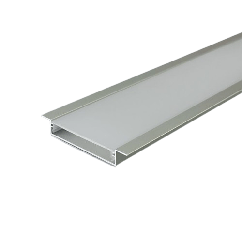 LED įleidžiamas profilis su dangteliu, sidabro sp., 2000x65x10mm