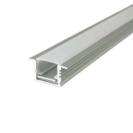 LED įleidžiamas profilis su dangteliu, sidabro sp., 2000x25x13mm