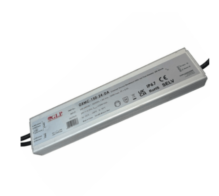 150W maitinimo šaltinis GEMC, 24V, IP67, DALI/PUSH