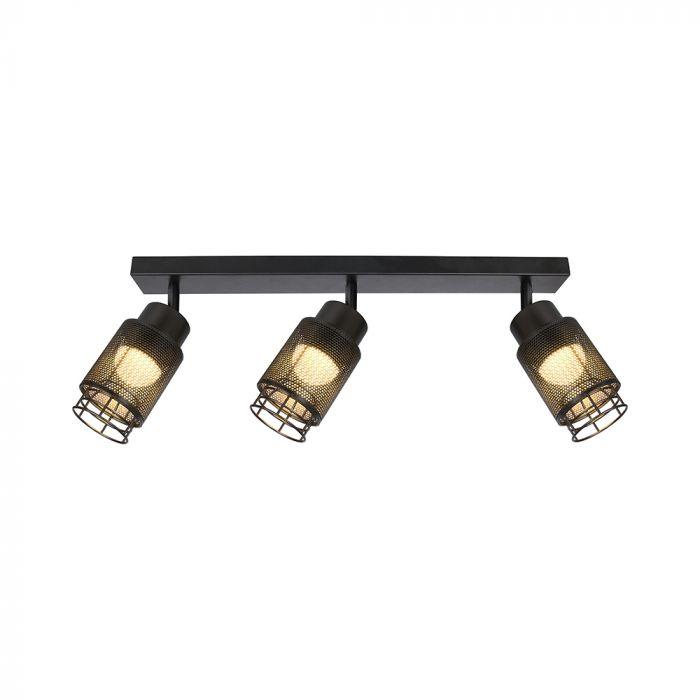 3x6W LED lubinis šviestuvas, juodas, 3000K