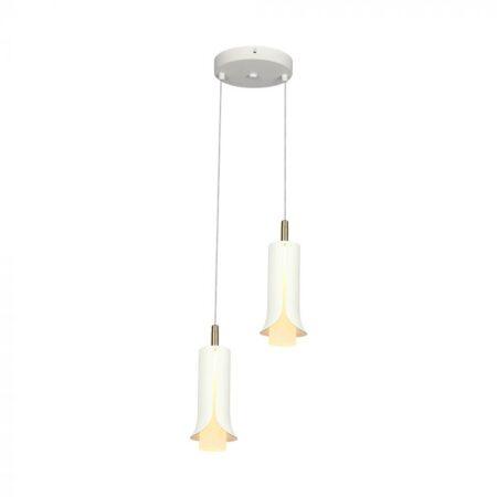 2x5W LED pakabinamas šviestuvas, baltos/aukso sp., 3000K