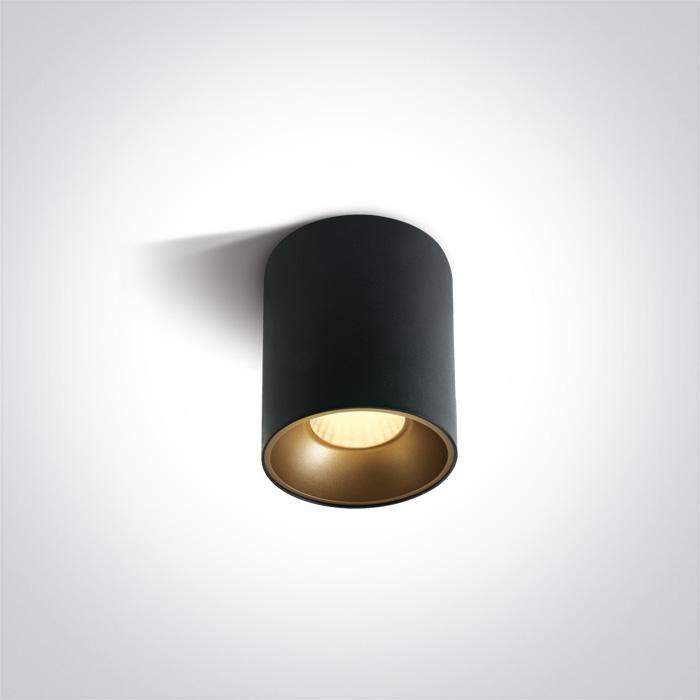 12W LED paviršinis šviestuvas, juodas, 3000/3500/4000K, 12112Z/B/V