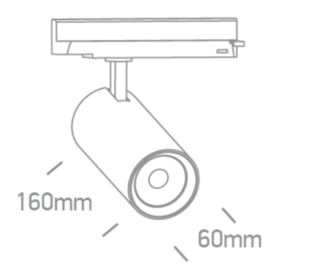 10/15/20W LED akcentinis šviestuvas į 3 fazių bėgelius, juodas, 3000/3500/4000K, 65606BT/B/V