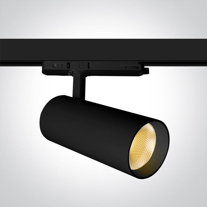30/35/40W LED akcentinis šviestuvas į 3 fazių bėgelius, juodas, 3000/3500/4000K, 65606DT/B/V