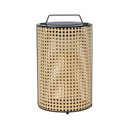 1,2W LED pastatomas įkraunamas lauko šviestuvas, medžio/juodos sp., 2800-3200K, dimeriuojamas, su saulės baterija