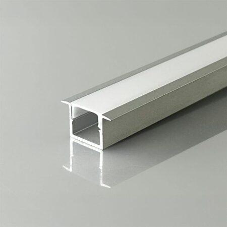 LED įleidžiamas profilis su dangteliu, sidabro sp., 2000x12x10mm