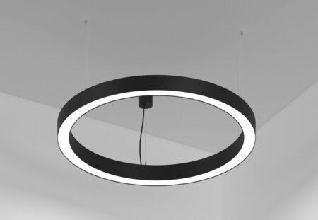 136,2W LED pakabinamas šviestuvas ARC 60, juodas, 3000K, DALI