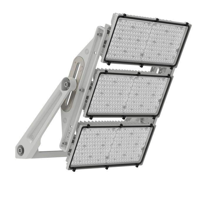 1800W LED prožektorius MAX ASYMMETRIC, šviesaus aliuminio sp., 5700K, 65°x120°, IP66