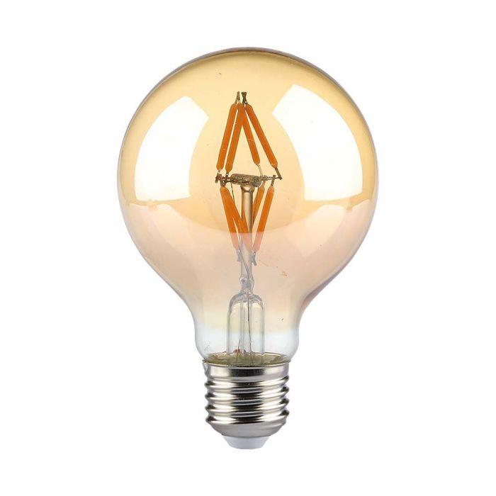 4W LED filamentinė lemputė, E27, G80, gintaro sp., 2200K