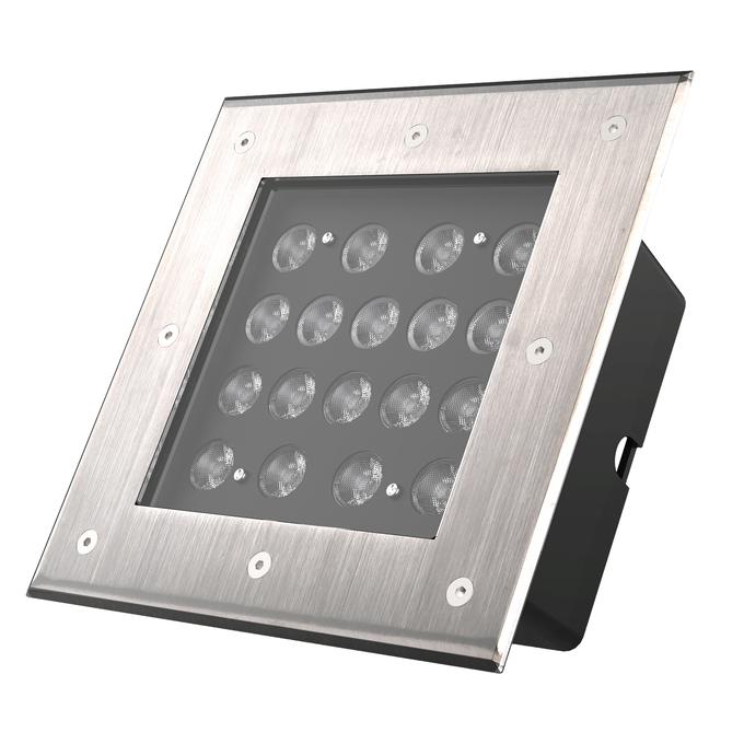 18W LED įleidžiamas į žemę lauko šviestuvas INGROUND SQUARE, juodas, 3000K, 9°, DALI, IP67