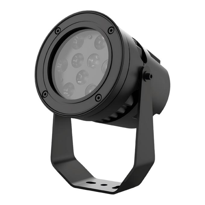 18W LED lauko šviestuvas - prožektorius FLOODLIGHT ROUND, juodas, 3000K, 30°, IP66