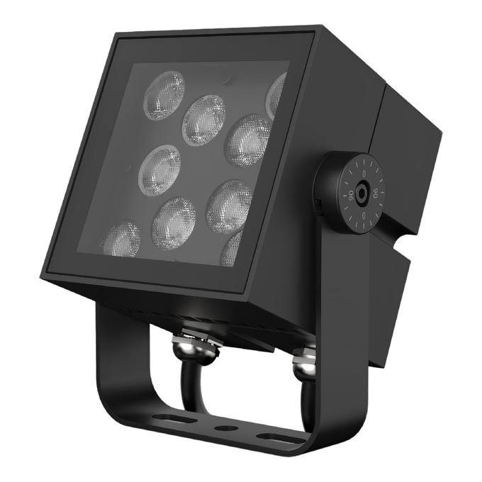 18W LED lauko šviestuvas - prožektorius FLOODLIGHT SQUARE, juodas, 4000K, 30°, IP66