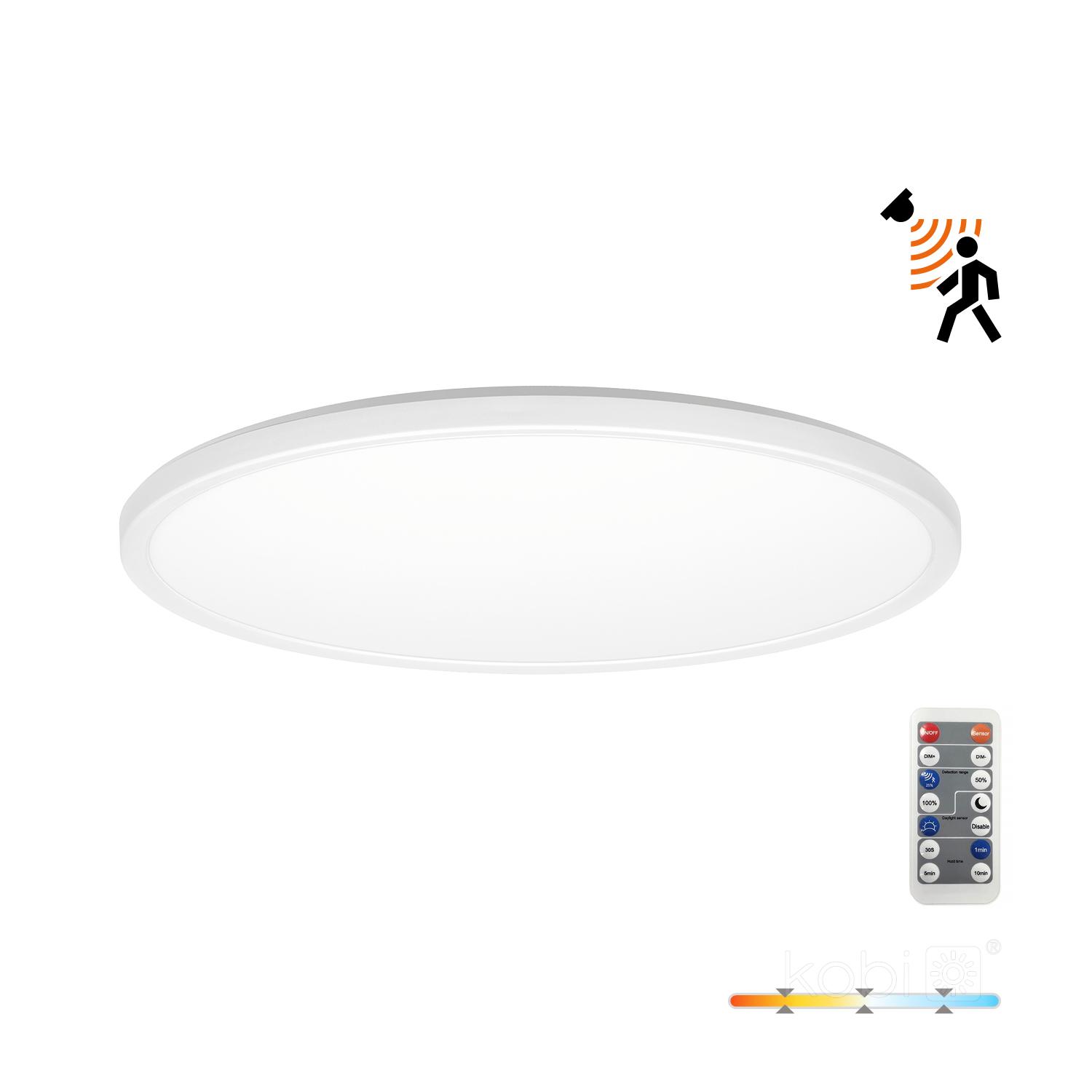 18W LED lubinis šviestuvas NIVERA CIRCLE, baltas, 3000/4000/6000K, su judesio davikliu, IP54