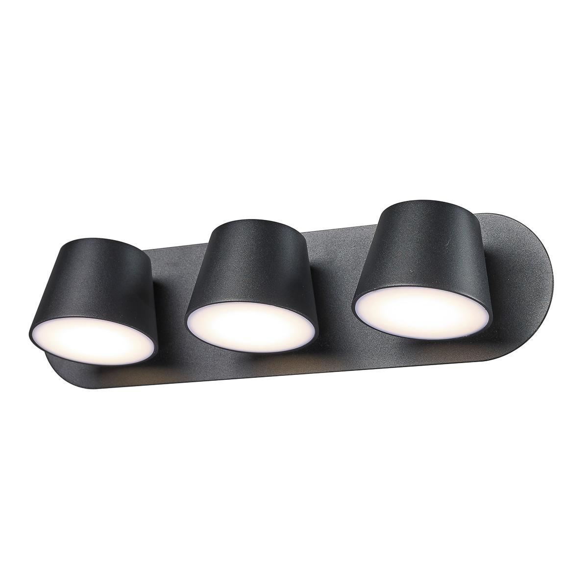 18W LED sieninis šviestuvas KUOLA, juodas, 3000K