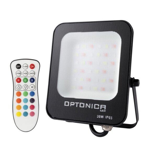 30W LED prožektorius, juodas, RGB, su nuotolinio valdymo galimybe
