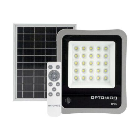 8W LED prožektorius su saulės baterija, pilkas, 6000K, su nuotolinio valdymo galimybe