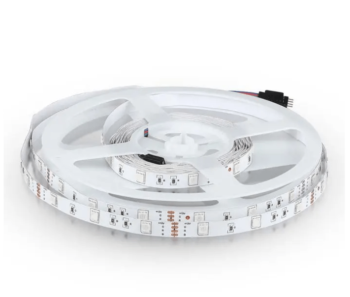 4W/m LED juosta, 12V, 30LED/m, RGB, 5 metrų ritė