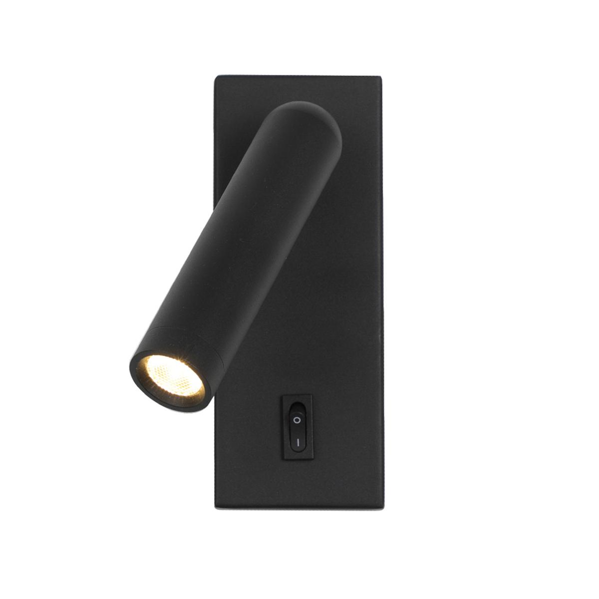 2,5W LED sieninis šviestuvas NOVA, juodas, 3000K