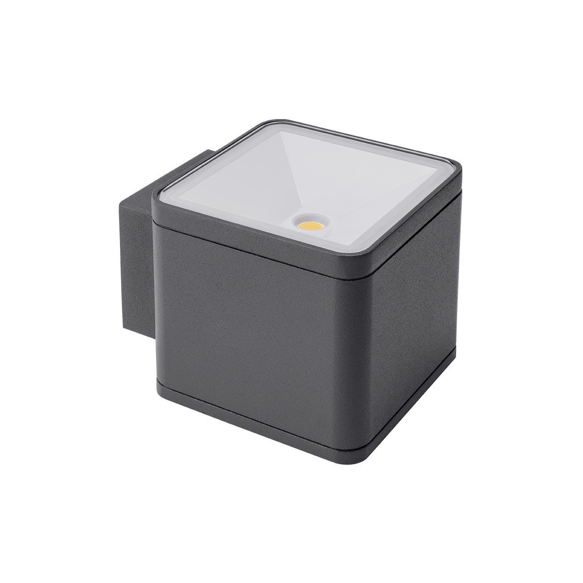 2 x 6W LED sieninis lauko šviestuvas BETA, tamsiai pilkas, 4000K, IP54, 9066