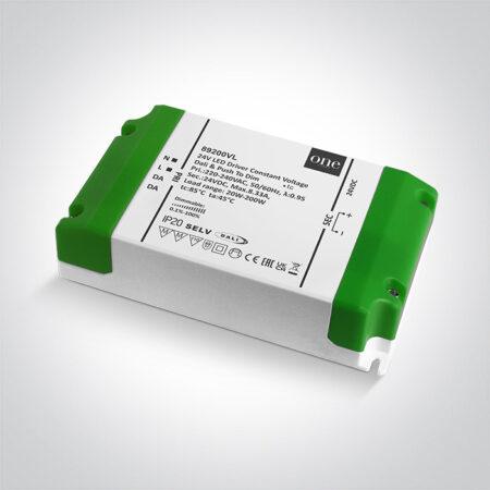 20-200W LED maitinimo šaltinis, 24V, DALI/PUSH, IP20, 89200VL