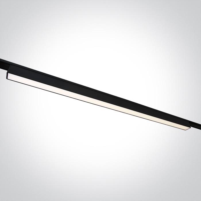 20W LED šviestuvas į magnetines sistemas FLAT, juodas, 3000/4000/5000K, 48V, 120°, 43100FC/B/V