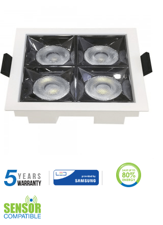 16W įleidžiamas šviestuvas, 5700K, baltas, SAMSUNG LED CHIP, 38° šviesos kampas.