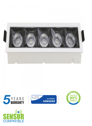 20W įleidžiamas šviestuvas, 5700K, baltas, SAMSUNG LED CHIP, 38° šviesos kampas.