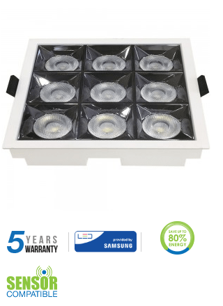 36W įleidžiamas šviestuvas, 2700K, baltas, SAMSUNG LED CHIP, 38° šviesos kampas.