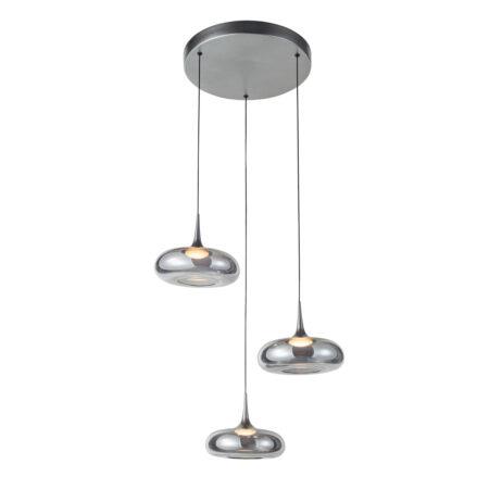21W LED pakabinamas šviestuvas TENELE, sidabro/dūmų sp., 3000K, dimeriuojamas