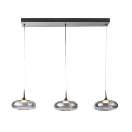 21W LED pakabinamas šviestuvas TENELE, sidabro/dūmų sp., 3000K, dimeriuojamas