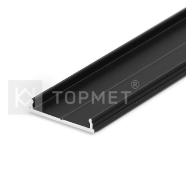 3m LED juostos profilis FIX16, juodai anoduotas - Image 3
