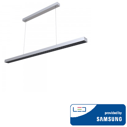 60W LED pakabinamas linijinis šviestuvas V-TAC, sidabrinis, dimeriuojamas, 4000K (natūraliai balta), SAMSUNG LED chip