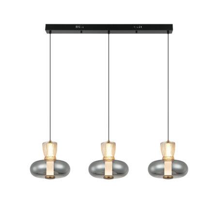 23W LED pakabinamas šviestuvas SIREL, gintaro/dūmų/juodos/bronzos sp., 3000K, 4326900