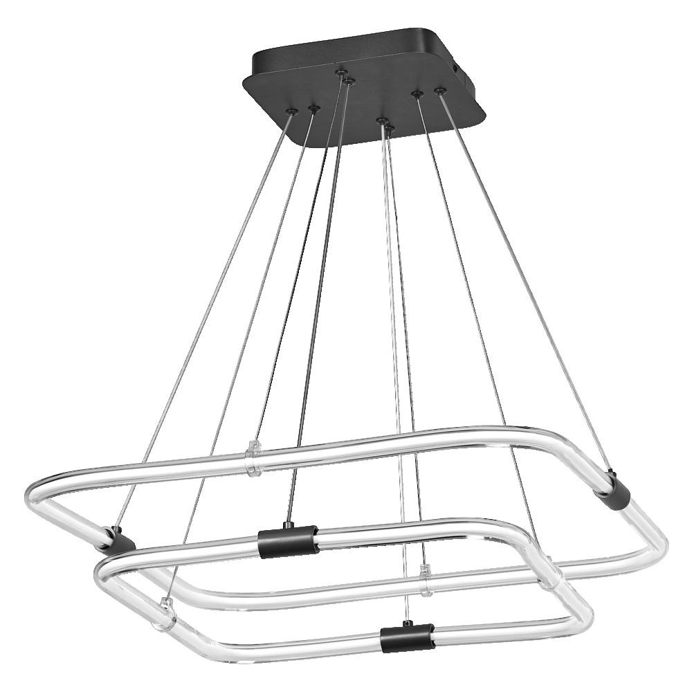 23W LED pakabinamas šviestuvas TETRAGON, tamsiai pilkas, 3000K, dimeriuojamas