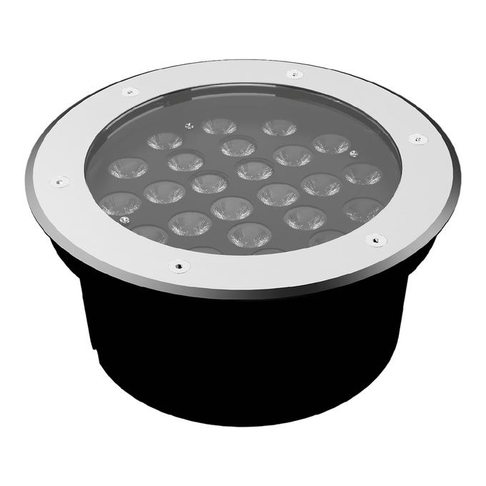 24W LED įleidžiamas į žemę lauko šviestuvas INGROUND ROUND, juodas, 4000K, 45°, IP67