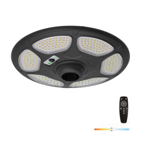 25W LED gatvės šviestuvas su saulės baterija SOLSUMI CIRCLE, juodas, 4000K, su judesio davikliu, IP54