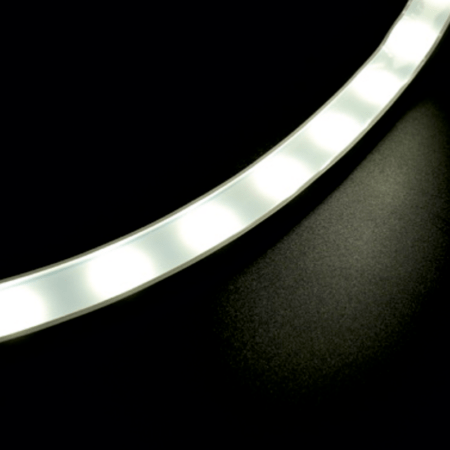 26W/m LED juosta - šviečiantis kabelis, matinis, 24LEDs/m, 24V, 3000K, IP67, 24x18mm, 5m ritė, LS78