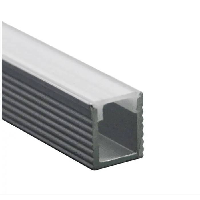 LED paviršinis profilis, sidabro sp., 2m, su dangteliu ir montavimo priedais - Image 2