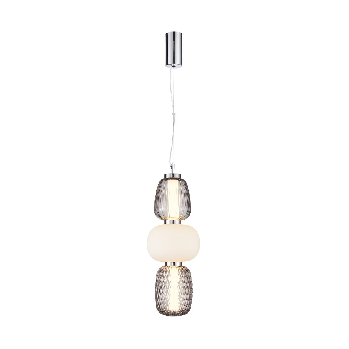 28W LED pakabinamas šviestuvas ERIS, chromo/pilkos sp., 3000K