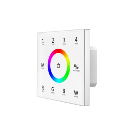 4 zonų, RGBW LED juostų valdiklis OPTONICA, DMX512, RF 2.4GHz. Nuotolinio valdymo atstumas iki 30m