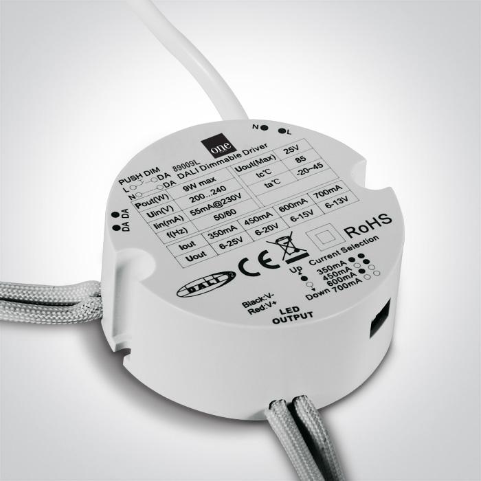9W LED maitinimo šaltinis, 350-700mA, 6-25V, DALI/PUSH, 89009L - Image 2