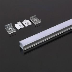 LED paviršinis profilis V-TAC, su dangteliu ir užbaigimais, baltas, 2000x17.2x15.5mm