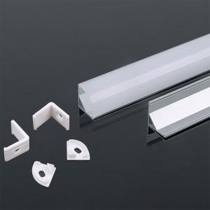 LED kampinis profilis V-TAC, su dangteliu ir užbaigimais, baltas, 2000x15.8x15.8mm